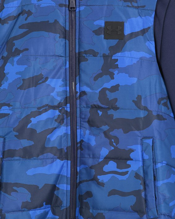 Boys' UA 2fer Hoodie Vest, Blue, pdpMainDesktop image number 1